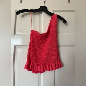 AQUA one shoulder top w/ ruffle- size M